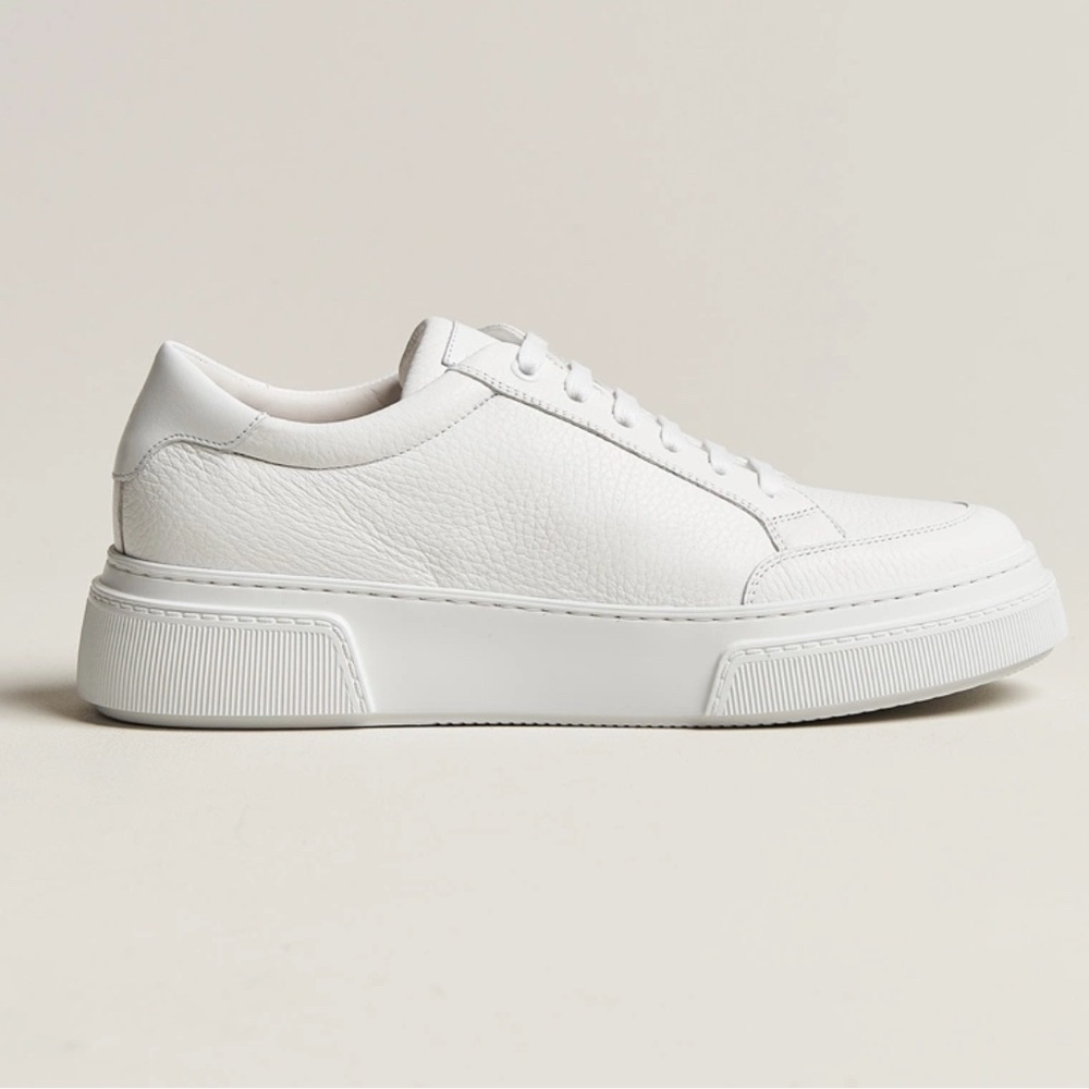 Men’s Giorgio Armani White Deerskin Leather Sneakers